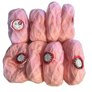 Vintage mohair yarn pink